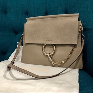 Chloe Faye medium leather & suede shoulder bag